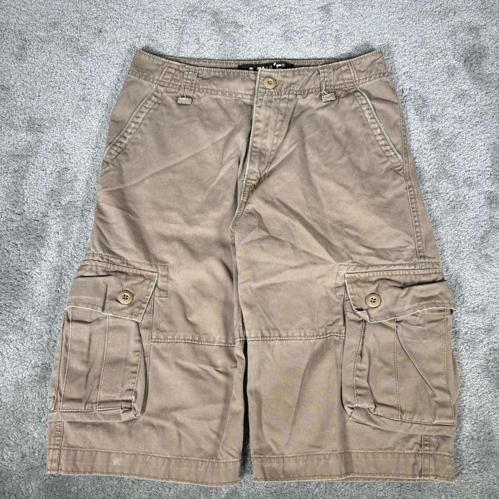 Vintage Levis Cargo Shorts Youth Boys 18 W29 Tan Cotton Baggy Heavy Skater Y2K